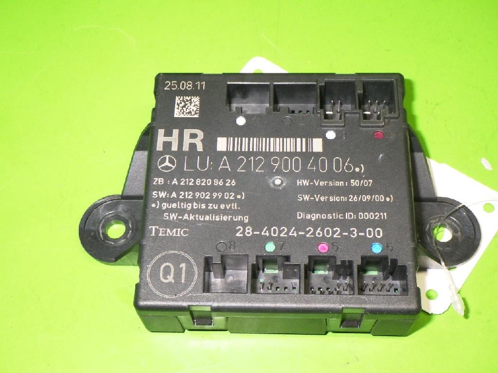 Steuergerät Tür hinten rechts MERCEDES-BENZ C-KLASSE Kombi (S204) C 350 CDI 4-matic (204.292) A2129004006 Bild Steuergerät Tür hinten rechts MERCEDES-BENZ C-KLASSE Kombi (S204) C 350 CDI 4-matic (204.292) A2129004006