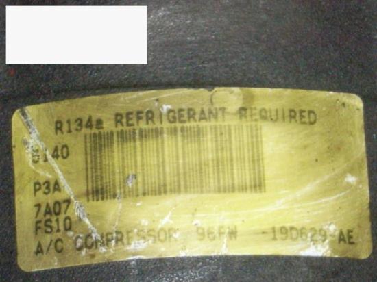 Klimakompressor FORD KA (RB_) 1.3 i 96FW-190629-AE Bild Klimakompressor FORD KA (RB_) 1.3 i 96FW-190629-AE