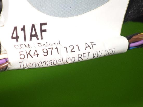 Kabelstrang Kabelbaum T?r vorne rechts VW GOLF VI (5K1) 2.0 TDI 5K4971121AF Bild Kabelstrang Kabelbaum T?r vorne rechts VW GOLF VI (5K1) 2.0 TDI 5K4971121AF