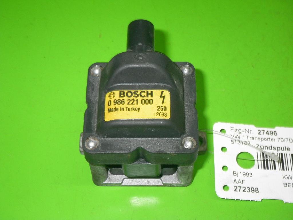 Zündspule VW TRANSPORTER T4 Bus (70XB, 70XC, 7DB, 7DW, 7DK) 2.5 0986221000