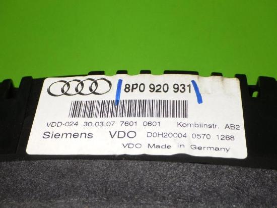 Kombiinstrumente Tacho AUDI (NSU) A3 Sportback (8PA) 2.0 TDI 8P0920931 Bild Kombiinstrumente Tacho AUDI (NSU) A3 Sportback (8PA) 2.0 TDI 8P0920931