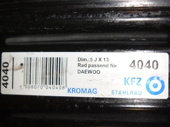 Felge CHEVROLET AVEO / KALOS Schr?gheck (T200) 1.4 16V DJ 513002 Bild Felge CHEVROLET AVEO / KALOS Schr?gheck (T200) 1.4 16V DJ 513002