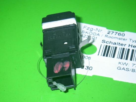 Schalter Heckscheibenheizung SKODA ROOMSTER (5J) 1.6 5J0959621 Bild Schalter Heckscheibenheizung SKODA ROOMSTER (5J) 1.6 5J0959621