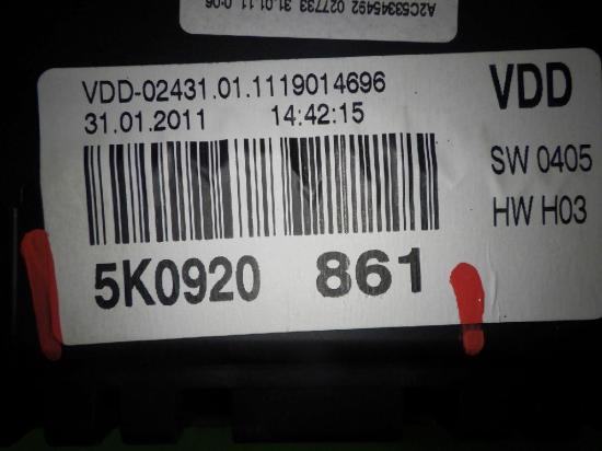Kombiinstrumente Tacho VW GOLF VI (5K1) 1.2 TSI 5K0920861 Bild Kombiinstrumente Tacho VW GOLF VI (5K1) 1.2 TSI 5K0920861