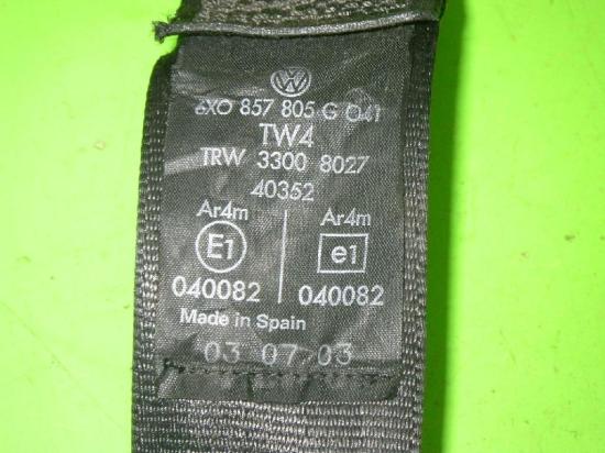 Sicherheitsgurt hinten links SEAT AROSA (6H) 1.0 6X0857805G Bild Sicherheitsgurt hinten links SEAT AROSA (6H) 1.0 6X0857805G