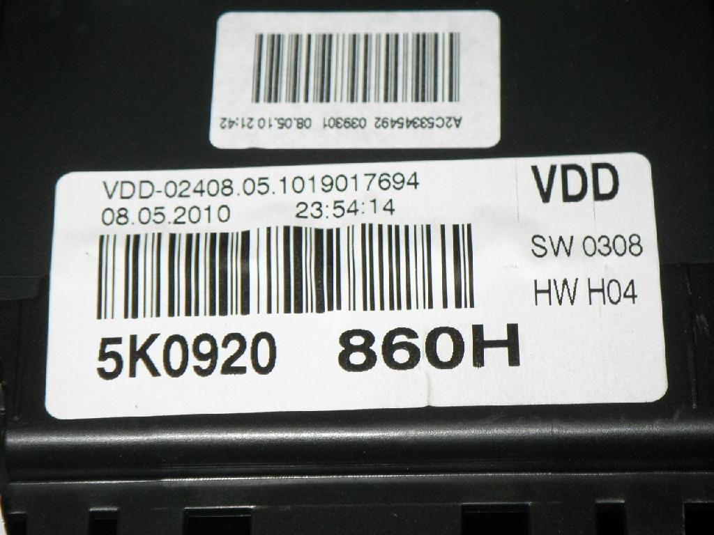 Kombiinstrumente Tacho VW GOLF VI (5K1) 1.4 TSI 5K0920860H Bild Kombiinstrumente Tacho VW GOLF VI (5K1) 1.4 TSI 5K0920860H