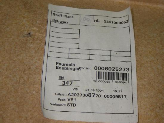Türverkleidung hinten links MERCEDES-BENZ C-KLASSE (W203) C 220 CDI (203.008) A2037308770 Bild Türverkleidung hinten links MERCEDES-BENZ C-KLASSE (W203) C 220 CDI (203.008) A2037308770