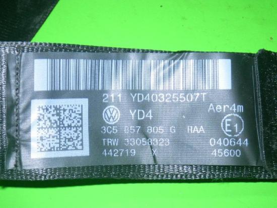 Sicherheitsgurt hinten links VW PASSAT (3C2) 2.0 TDI 3C5857805G Bild Sicherheitsgurt hinten links VW PASSAT (3C2) 2.0 TDI 3C5857805G