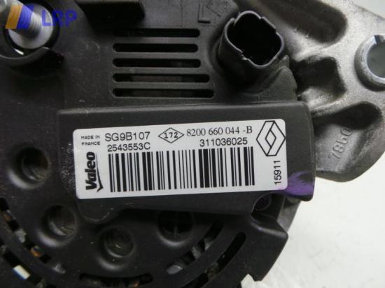 Dacia Sandero BS0 BJ2011 Lichtmaschine 1,2 55kw 8200660044 2543553C VALEO Bild Dacia Sandero BS0 BJ2011 Lichtmaschine 1,2 55kw 8200660044 2543553C VALEO