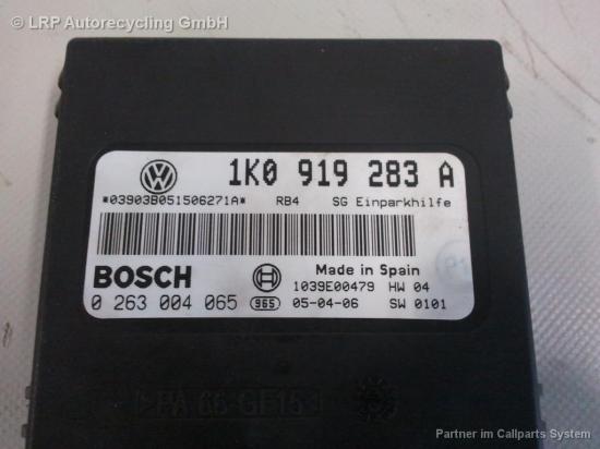 VW Touran 1T Steuergerät PDC Parkhilfe 1K0919283A BOSCH BJ2005 Bild VW Touran 1T Steuergerät PDC Parkhilfe 1K0919283A BOSCH BJ2005
