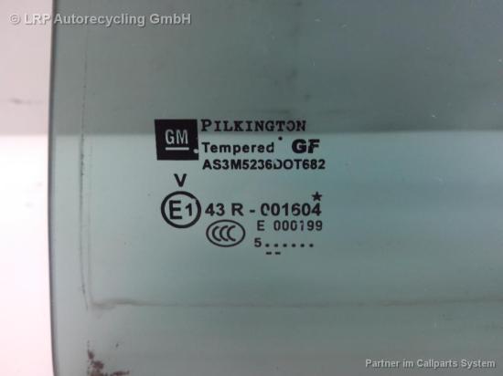 Opel Zafira B BJ2005 Scheibe Dreieckscheibe Tür hinten links Bild Opel Zafira B BJ2005 Scheibe Dreieckscheibe Tür hinten links