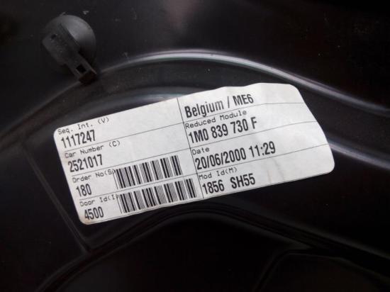 Seat Toledo 1M Fensterheber rechts hinten BJ2000 Bild Seat Toledo 1M Fensterheber rechts hinten BJ2000