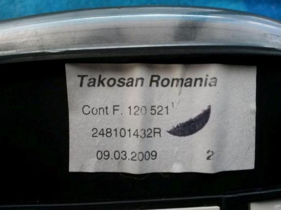 Tachometer Kombiinstrument DACIA SANDERO 1.4 MPI LPG 53 KW 248101432R Bild Tachometer Kombiinstrument DACIA SANDERO 1.4 MPI LPG 53 KW 248101432R