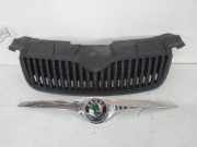 Skoda Fabia 2 5J Bj.2010 Kühlergrill Schwarz nicht Lackiert Chromleiste 