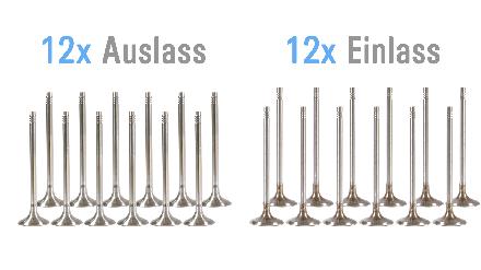 12x Einlassventile 12x Auslassventile BMW 5er G30 540 i G31 3,0 B58 B58B30A NEU