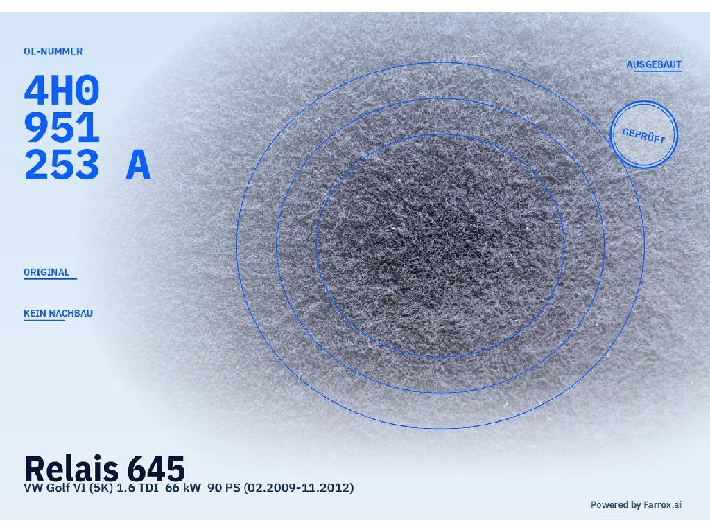 Relais 645 VW Golf VI (5K) 4H0951253A