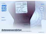 Antennenverstärker AUDI A6 Avant (4A5,C8) 4M0035507