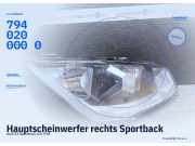 Hauptscheinwerfer rechts Sportback Audi A1 Sportback (8XA) 1.0 TFSI 70 kW (03.2015–10.2018) 7940200000