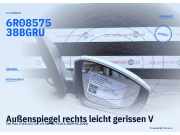 Außenspiegel rechts leicht gerissen VW Polo V (6R, 6C) 6R0857538B Candy-Weiß B4 6R0857538B GRU