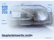 Hauptscheinwerfer rechts FORD Scorpio I (GAE, GGE) 0301072322