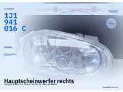 Hauptscheinwerfer rechts VW Golf IV (1J) 1J1941016C
