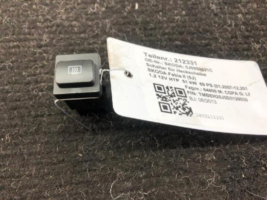 Schalter für Heckscheibe SKODA Fabia II (5J) 5J0959621C Bild Schalter für Heckscheibe SKODA Fabia II (5J) 5J0959621C