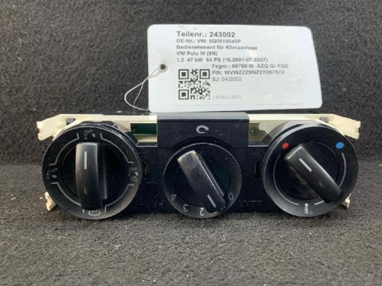 Bedienelement für Klimaanlage VW Polo IV (9N, 9A) 6Q0819045T Bild Bedienelement für Klimaanlage VW Polo IV (9N, 9A) 6Q0819045T