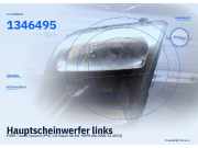 Hauptscheinwerfer links FORD Transit Connect (P*2) 1.8 Diesel 66 kW 90 PS (06.2002-12.2013) 1346495
