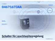 Schalter für Leuchtweitenregelung CHRYSLER PT Cruiser (PT) 04671673AA