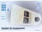 Schalter für Fensterheber AUDI A2 (8Z) 8Z0959851E