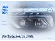 Hauptscheinwerfer rechts VW Passat B7 Variant (365) 3AB941034
