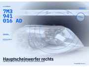 Hauptscheinwerfer rechts VW Sharan (7M) 7M3941016AD