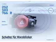 Schalter für Warnblinker RENAULT Clio III (BR0/1, CR0/1) 252103766R