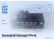 Steuergerät Heizung/Lüftung VW Sharan (7M) 357919506