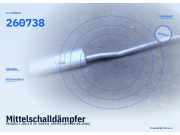 Mittelschalldämpfer PEUGEOT 406 260738 KLARIUS 260738