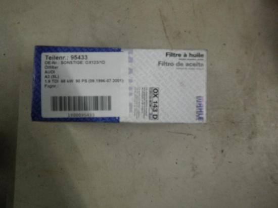Ölfilter AUDI A3 (8L) OX123/1D Bild Ölfilter AUDI A3 (8L) OX123/1D