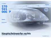 Hauptscheinwerfer rechts VW Touran (1T1, 1T2) 1T0941006P