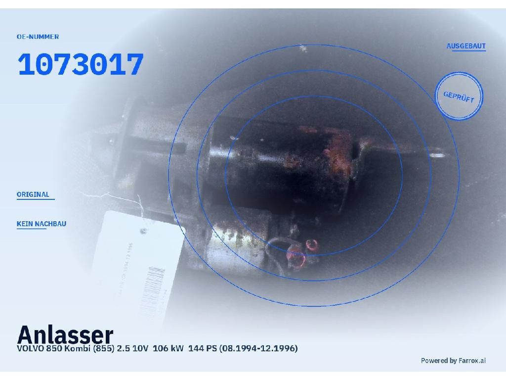 Anlasser VOLVO 850 Kombi (855) 1073017