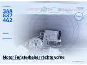 Motor Fensterheber rechts vorne VW Passat B7 Variant (365) 3AA998702 FKZ 3AA837462