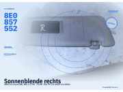 Sonnenblende rechts AUDI A4 Avant (8E, B6) 8E0857552