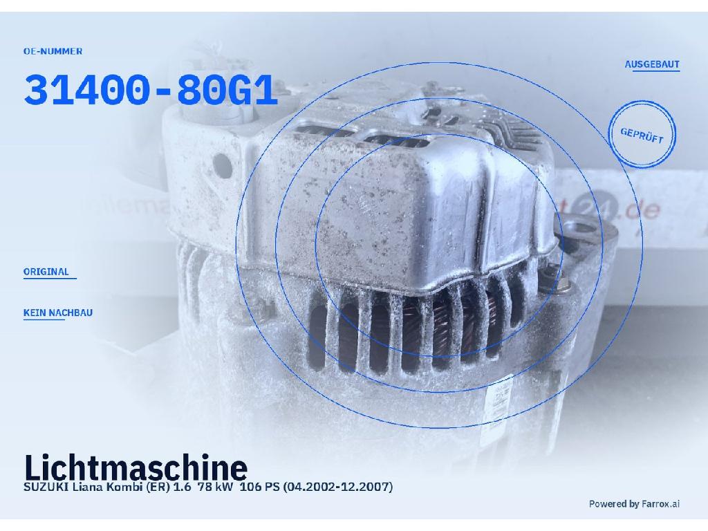 Lichtmaschine SUZUKI Liana Kombi (ER) 31400-80G1