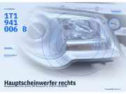 Hauptscheinwerfer rechts VW Touran (1T1, 1T2) 1T1941006B