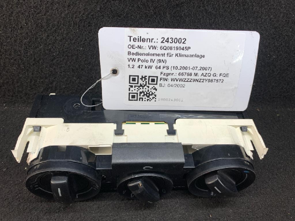 Bedienelement für Klimaanlage VW Polo IV (9N, 9A) 6Q0819045T Bild Bedienelement für Klimaanlage VW Polo IV (9N, 9A) 6Q0819045T