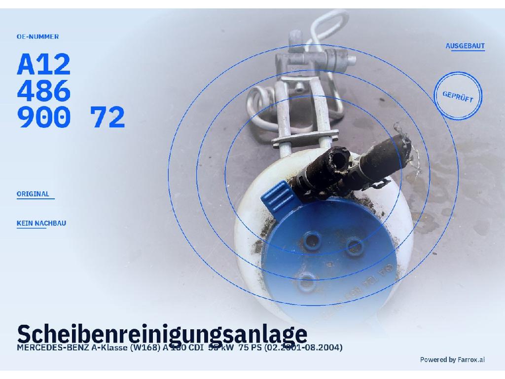 Scheibenreinigungsanlage MERCEDES-BENZ A-Klasse (W168) A1248690072