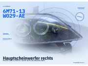 Hauptscheinwerfer rechts MAZDA 2 (DY) 6M71-13W029-AE