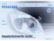 Hauptscheinwerfer rechts OPEL Tigra Twintop (X-C/Roadster) 93162202
