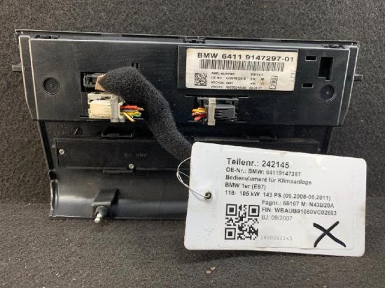 Bedienelement für Klimaanlage BMW 1er (E87) 64119147297 Bild Bedienelement für Klimaanlage BMW 1er (E87) 64119147297