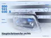Hauptscheinwerfer rechts AUDI A4 (8D, B5) 8D0941030B