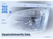 Hauptscheinwerfer links PEUGEOT Partner I Kasten 9644150980