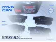 Bremsbelag SB HONDA Accord IV (CB3, CB7) 222635 21D24